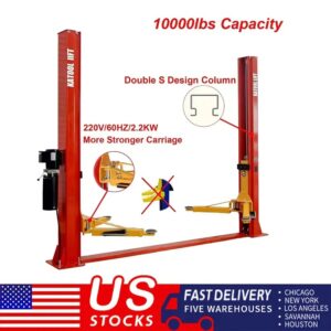 10,000 lbs Two-Post Auto Lift – Shop & Home Car Lift with Floor Plate