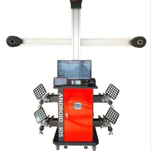 M&E AV9 Pro Fully Automatic Wheel Machine - Precision 3D Camera Measurement, for Android & iOS Devices, Fit for All Vehicles, Red with Black Accents