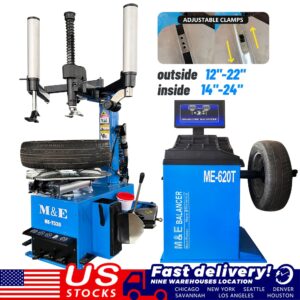 ME-T530Z Double Assist Arm Tire Changer ME-B620 Wheel Balancer Rim Clamp Combo