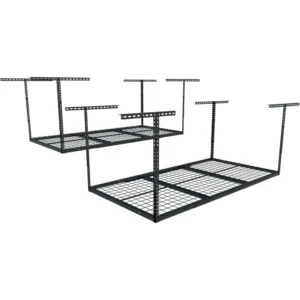 2 Pack 3x6 Overhead Garage Storage, Adjustable Ceiling Storage Rack 72" Length X 36" Width X 40" Height (Black), Garage Shelves