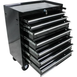 7-Drawer Rolling Tool Storage Cabinet with Liner, Adjustable Shelf, Locking Mechanism, Parking Brakes