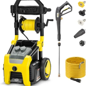 Electric Pressure Washer, Max 2.07 GPM - Hose Reel, 1 Gallon Detergent Tank, 4 Spray Nozzles, Max 2875 PSI, Pressure Washer