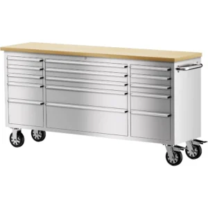 72 inch Tool Chest Tool Box Mobile Storage Rolling Cabinet with Wheels Lock Key Locking System Drawer Liners