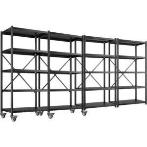 Garage Shelving, 5 Tier Metal Shelving Unit 1156LBS Adjustable Metal Shelves, 4 Pack, Garage Shelves
