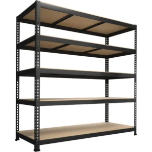 47" W x 23.6" D x 71" H Large Heavy Duty Storage Shelves -5 Tier Adjustable Garage Storage Shelving,Metal Storage Utility ,Black