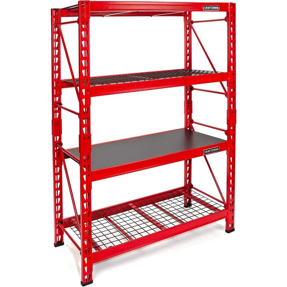 High Depth Storage Racks Metal Shelves, 2-Shelf 3-Foot Tall Stackable Tool Chest Depth Storage ...