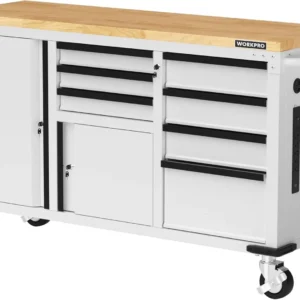 7-Drawer & 2-Door Rolling Tool Chest, Mobile Tool Storage Cabinet with Power Strip, Locking System, Heavy Duty