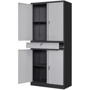 Metal Garage Storage Cabinet with Locking Doors and Adjustable Shelves, Tool Storage Cabinet with 1 Drawer - 71" Steel Cabinet