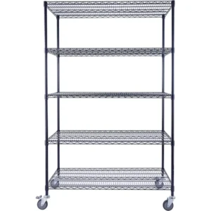 48"x24"x72" Black 5-Tier Premium Wire Shelving, 4000 LBS MAX Capacity Heavy Duty Steel Storage Rack, Garage Shelves