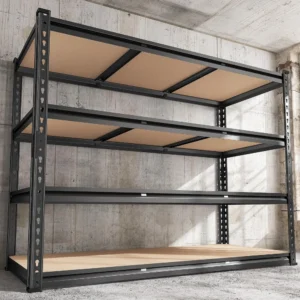 48" W Garage Shelving Heavy Duty Storage Shelves 4 Tier Heavy Duty Shelving 2550LBS Adjustable Metal Shelves