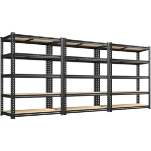 Storage Shelves 5 Tier Garage Shelving Heavy Duty Adjustable Garage Shelves, Utility Rack Shelf, Shelving Units, 3 Pack