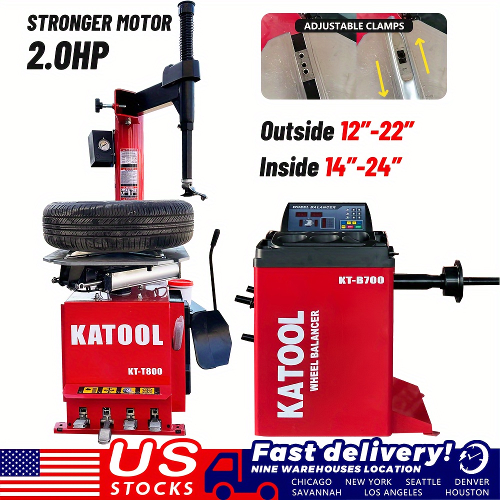 2.0HP Tire Changer Wheel Changers Machine Combo KT-T800+KT-B700 Tire Changer Machine Tire Repair Machine